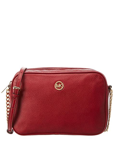 michael kors fulton crossbody leather bag red|Fulton Large Leather Crossbody .